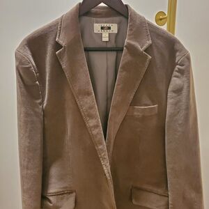 Joseph Abboud Mens Two Button Blazer Brown COTTON Velour Herringbone Sz L